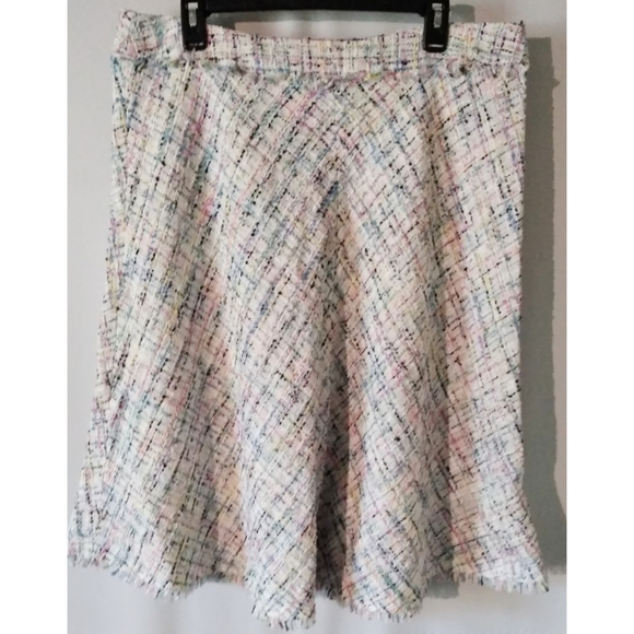 Worthington Boulce Skirt Multi Color Fringed Hem - Picture 5 of 6